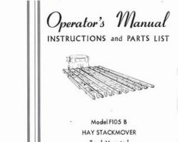 Farmhand 1PD7281066 Operator Manual - F105-B Hay Stackmover (truck mounted, 1966)