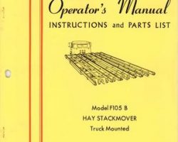 Farmhand 1PD728865 Operator Manual - F105-B Hay Stackmover (truck mounted, 1965)