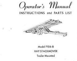 Farmhand 1PD729966 Operator Manual - F106-B Hay Stackmover (trailer mounted, 1966)