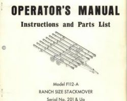 Farmhand 1PD730470 Operator Manual - F112-A Hay Stackmover (ranch size, eff sn 201, 1970)