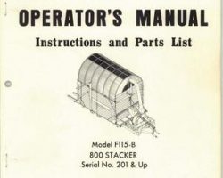 Farmhand 1PD733474 Operator Manual - F115-B Hay Stacker (800, eff sn 201, 1974)