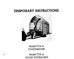 Farmhand 1PD733572 Operator Manual - F114-A Hay Stackmover / F115-A Stack System (800, 1972)