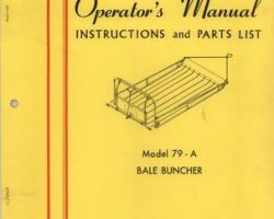 Farmhand 1PD7351265 Operator Manual - F79-A Bale Buncher (1965)