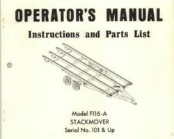 Farmhand 1PD7371073 Operator Manual - F116-A Hay Stackmover (eff sn 101, 1973)