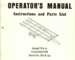 Farmhand 1PD737674 Operator Manual - F116-A Hay Stackmover (eff sn 106, 1974)