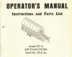 Farmhand 1PD738973 Operator Manual - F117-A Hay Stack System (600, eff sn 101, 1973)