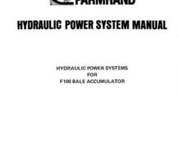 Farmhand 1PD739385 Operator Manual - F100 Bale Accumulator (hydraulic power systems, 1985)