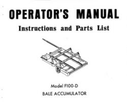 Farmhand 1PD7401269 Operator Manual - F100-D Bale Accumulator (1969)