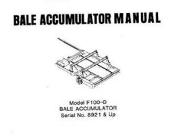 Farmhand 1PD7401281 Operator Manual - F100-D Bale Accumulator (eff sn 8921, 1981)