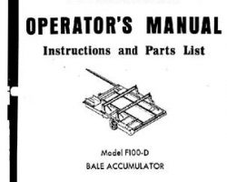 Farmhand 1PD740268 Operator Manual - F100-C Bale Accumulator (1968)
