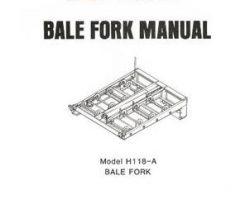 Farmhand 1PD745284 Operator Manual - H118-A Bale Fork (1984)