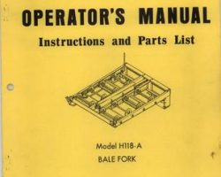 Farmhand 1PD745368 Operator Manual - H118-A Bale Fork (1968)