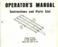 Farmhand 1PD748575 Operator Manual - F118-B Hay Mover (3 ton, eff sn 201, 1975)