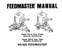 Farmhand 1PD8001177 Operator Manual - F81-G Drop Feeder (eff 75475) / F82-G Plain Table (eff 44050)