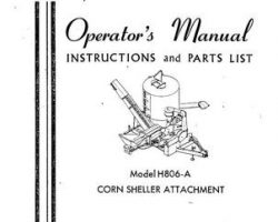 Farmhand 1PD801966 Operator Manual - H806-A Corn Sheller (attachment, 1966)