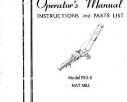 Farmhand 1PD806965 Operator Manual - F83-B Hay Mill (prior to sn 376, 1965)