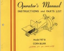 Farmhand 1PD807866 Operator Manual - F87-B Corn Blurr (attachment, 1966)