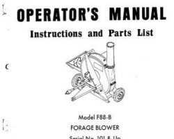 Farmhand 1PD8091269 Operator Manual - F88-B Forage Blower (eff sn 101, 1969)