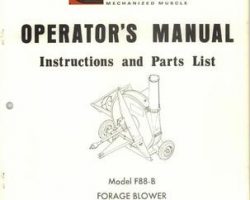Farmhand 1PD809470 Operator Manual - F88-B Forage Blower (eff sn 195, 1970)