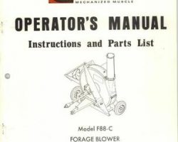 Farmhand 1PD809671 Operator Manual - F88-C Forage Blower (eff sn 230, 1971)