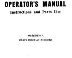 Farmhand 1PD814968 Operator Manual - H810-A Grain Auger Attachment (1968)