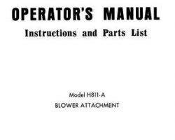 Farmhand 1PD815470 Operator Manual - H811-A Blower Attachment (1970)
