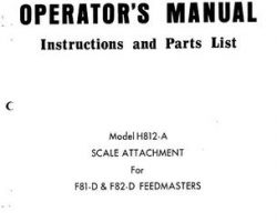 Farmhand 1PD817569 Operator Manual - H812-A Scale Attachment (for F81-D, F82-D Feedmaster , 1969)