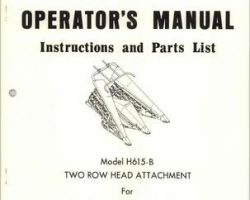 Farmhand 1PD818473 Operator Manual - H615-B Head Attachment (2 row, for F600, eff sn 691, 1973)