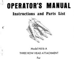 Farmhand 1PD818571 Operator Manual - H615-A Head Attachment (3 row, for F600-A, eff sn 674, 1971)