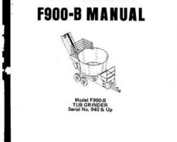 Farmhand 1PD8251076 Operator Manual - F900-B Tub Grinder (eff sn 940, 1976)