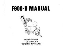 Farmhand 1PD825681 Operator Manual - F900-B Tub Grinder (eff sn 1361, 1981)