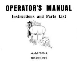 Farmhand 1PD825871 Operator Manual - F900-A Tub Grinder (1971)