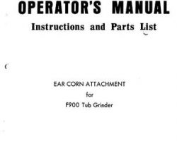 Farmhand 1PD826872 Operator Manual - F900 Tub Grinder (ear corn attachment, 1972)