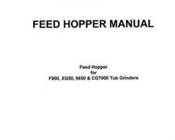 Farmhand 1PD828696 Operator Manual - F900 / XG50 / 6650 / CG7000 Tub Grinder (feed hopper, 1996)