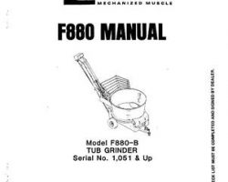 Farmhand 1PD838180 Operator Manual - F880-B F880 Tub Grinder (eff sn1051, 1980)