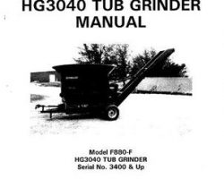 Farmhand 1PD838195 Operator Manual - F880-F HG3040 Tub Grinder (eff sn 3400, 1995)