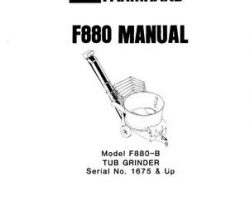Farmhand 1PD838281 Operator Manual - F880-B F880 Tub Grinder (eff sn 1675, 1981)