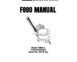 Farmhand 1PD838478 Operator Manual - F880-A Tub Grinder (eff sn 401, 1978)