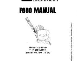 Farmhand 1PD838579 Operator Manual - F880-B F880 Tub Grinder (eff sn 601, 1979)