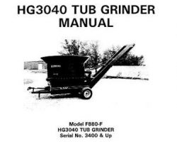 Farmhand 1PD838793 Operator Manual - F880-F HG3040 Tub Grinder (eff sn 3400, 1993)