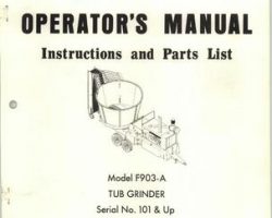 Farmhand 1PD8401172 Operator Manual - F903-A Tub Grinder (eff sn 101, 1972)