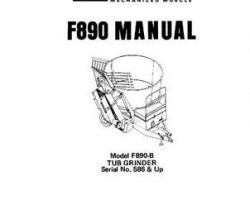 Farmhand 1PD841377 Operator Manual - F890-B Tub Grinder (eff sn 586, 1977)
