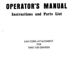 Farmhand 1PD842175 Operator Manual - F890 Tub Grinder (ear corn attachment, 1975)