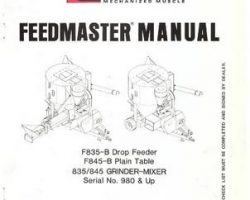 Farmhand 1PD845280 Operator Manual - F835-B Drop Feeder / F845-B Plain Table (eff sn 980, 1980)