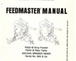 Farmhand 1PD845980 Operator Manual - F835-B Drop Feeder / F845-B Plain Table (eff sn 980, 1980)
