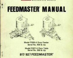 Farmhand 1PD8471277 Operator Manual - F826-A Drop Feeder (eff 400) / F827-A Plain Table (eff 300, 1977)