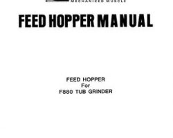 Farmhand 1PD849479 Operator Manual - F880-B Tub Grinder (feed hopper attachment, 1979)