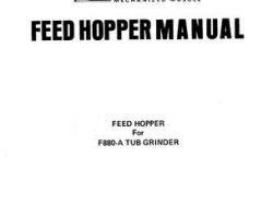 Farmhand 1PD849778 Operator Manual - F880-A Tub Grinder (feed hopper attachment, 1978)