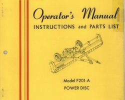 Farmhand 1PD851367 Operator Manual - F201-A Power Disc (1967)