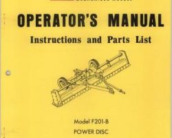 Farmhand 1PD851368 Operator Manual - F201-B Power Disc (1968)